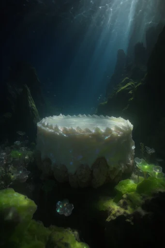 Bioluminescent Abyssal Mysticism style reference image — surreal subterranean landscape