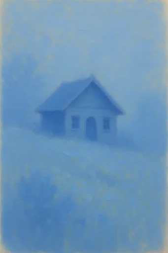 Ethereal Blue Minimalism style AI image example 4