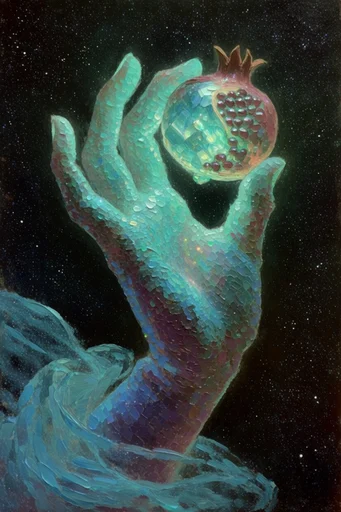 Luminous Cosmic Nostalgia style reference image — shimmering stardust