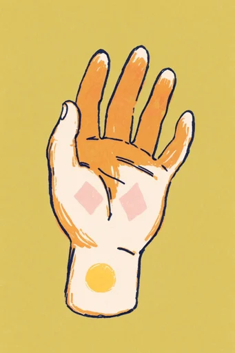 Cozy Risograph Folk style reference image — mustard yellow color palette