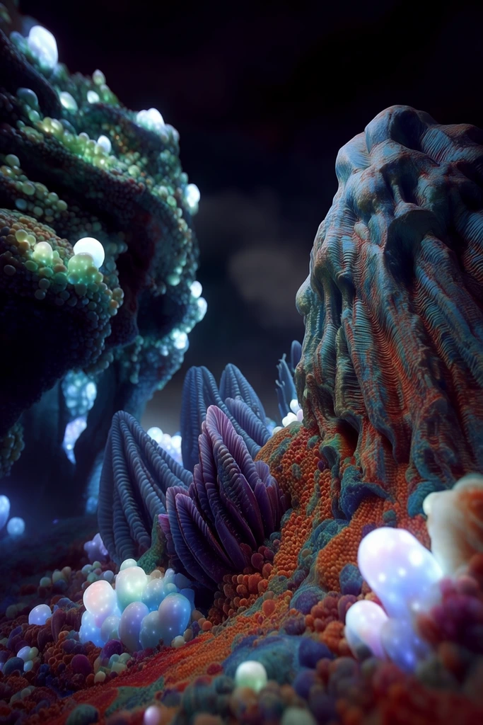 Neon Abyssal Organics style AI image example 2