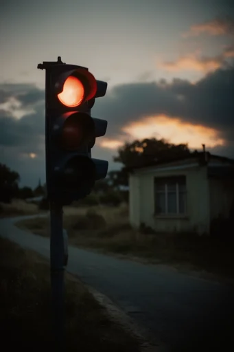 Cinematic Twilight Surrealism style reference image — solitary narrative composition
