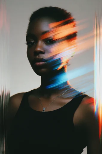 Kinetic Glitch Surrealism style reference image — digital glitch art