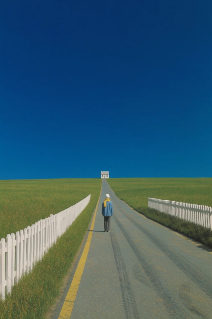Surreal Liminal Minimalism style AI image example 1