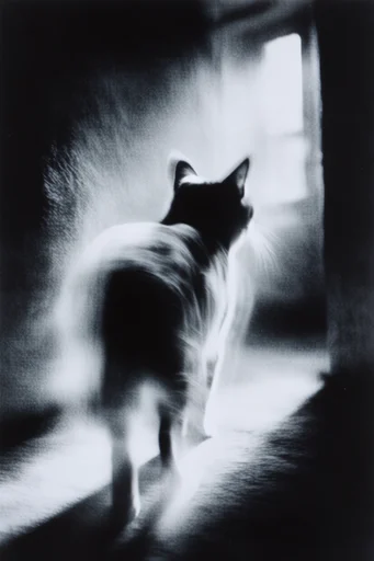 Spectral Kinetic Noir style reference image — ethereal silhouettes