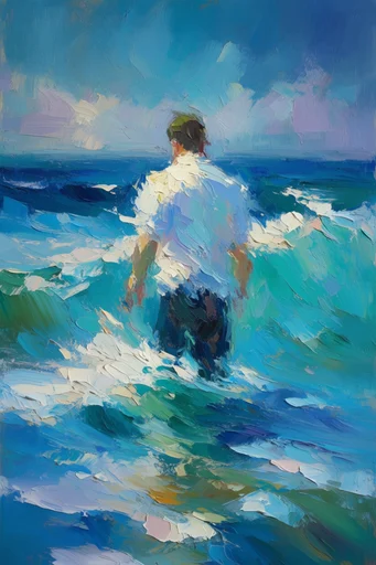 Sculptural Impressionist Waterscapes moodboard — generate AI images in this style