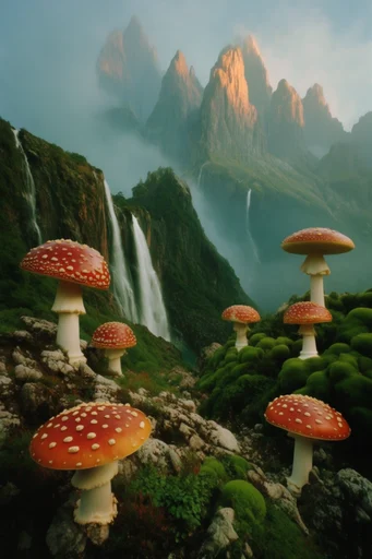 Surreal Glossy Botanical style reference image — surreal botanical landscape