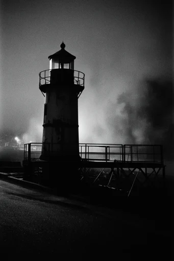 Atmospheric Monochromatic Noir style reference image — stark silhouettes