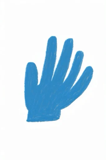 Naive Cobalt Minimalist style reference image — textured gouache illustration
