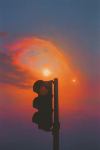 Celestial Dream Surrealism style reference image — twilight gradient