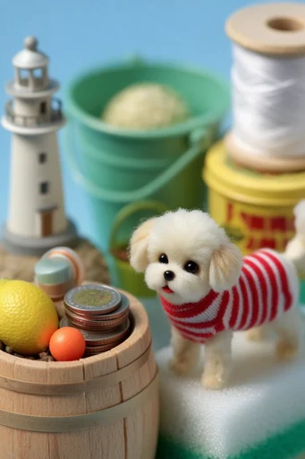 Whimsical Macro Dioramas style reference image — shallow depth of field