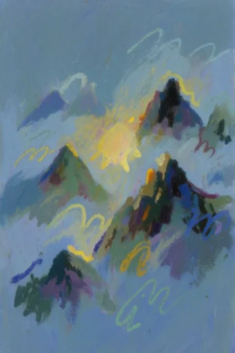 Ethereal Neon Fauvism style reference image — oil pastel texture