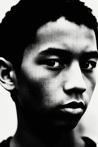 Gritty Monochromatic Noir style reference image — analog film grain