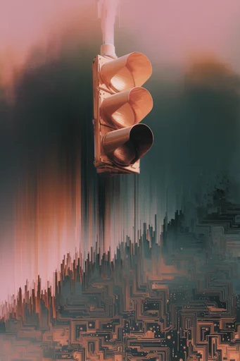Cybernetic Glitch Surrealism style reference image — digital glitch art