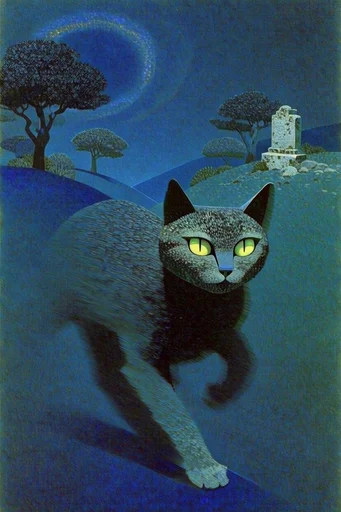 Enchanted Nocturnal Realism style reference image — stylized landscape