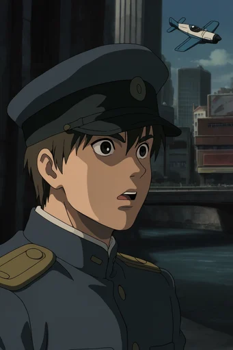 Cinematic Cyber-Noir Anime style reference image — cinematic 90s anime style
