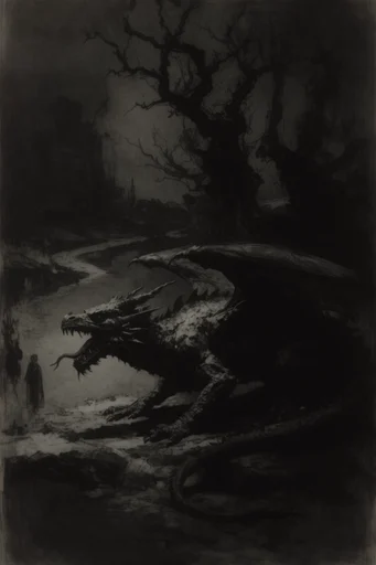 Atmospheric Gothic Tonalism style reference image — tenebrous nocturne
