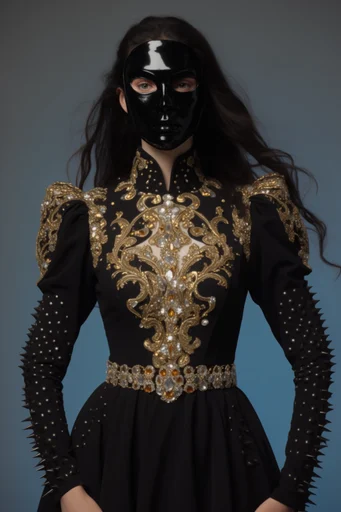 Baroque Cybernetic Opulence style reference image — gilded biomechanical filigree