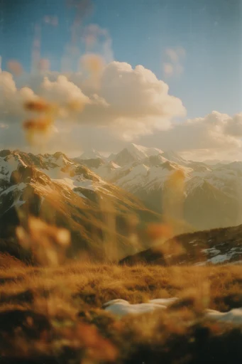 Nostalgic Analog Dreamscape style reference image — analog film grain