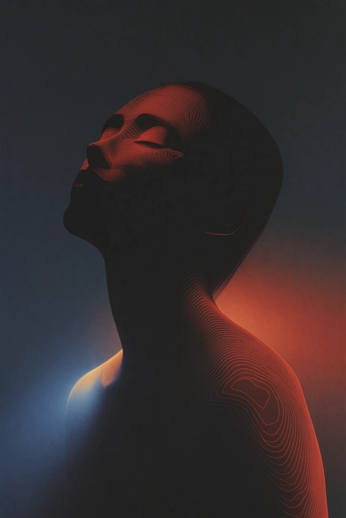 Crimson Contour Minimalism style AI image example 1