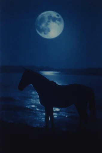 Nocturnal Cyanotype Noir style reference image — dense volumetric fog