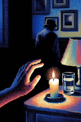 Nostalgic Pixel Liminality style reference image — atmospheric lighting