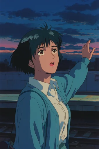 Nostalgic Twilight Anime style reference image — twilight color palette