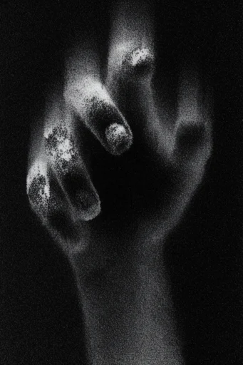 Gritty Monochromatic Noir style reference image — stipple texture