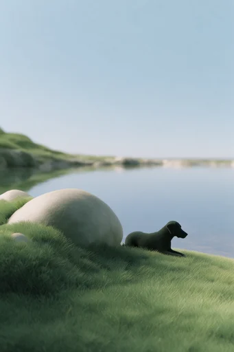 Plush Surreal Liminality style reference image — hyper-clean composition