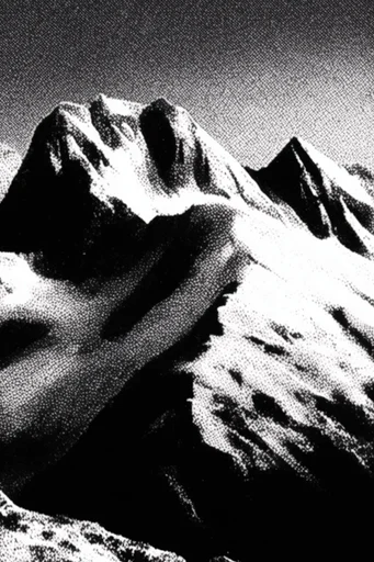 Stark Noir Pointillism style reference image — high-contrast black and white