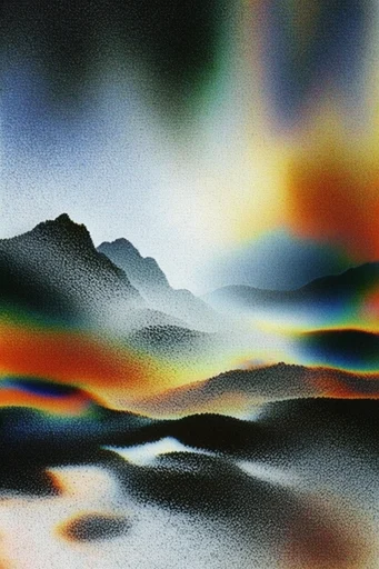 Chromatic Grain Dreamscape style reference image — analog glitch