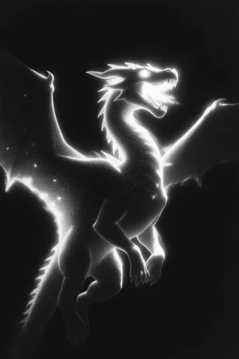 Spectral Stippled Noir style reference image — absolute black background