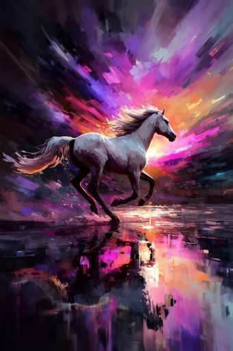 Luminous Neon Impressionism style AI image example 3