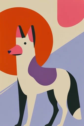 Modernist Paper Cutout style reference image — cream background