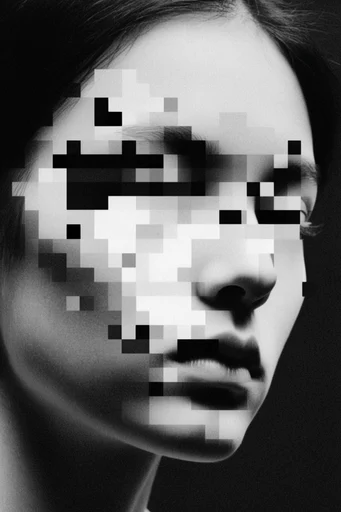Monochrome Digital Decay moodboard — generate AI images in this style