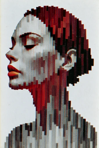 Graphic Glitch Modernism style reference image — minimalist vector composition
