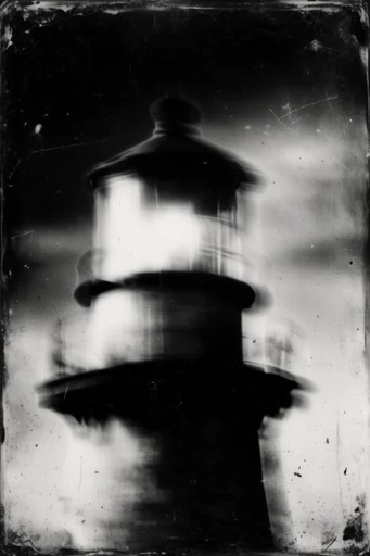 Spectral Gothic Daguerreotype style reference image — decaying photographic emulsion