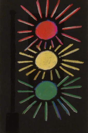 Esoteric Neon Radiance style reference image — textured chalk grain