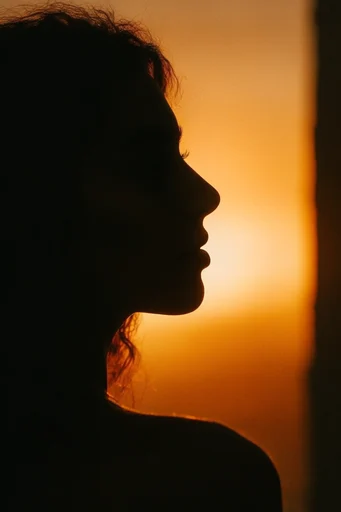Luminous Amber Silhouette style reference image — backlit silhouette