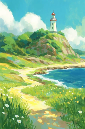 Luminous Pastoral Nostalgia style reference image — anime inspired background