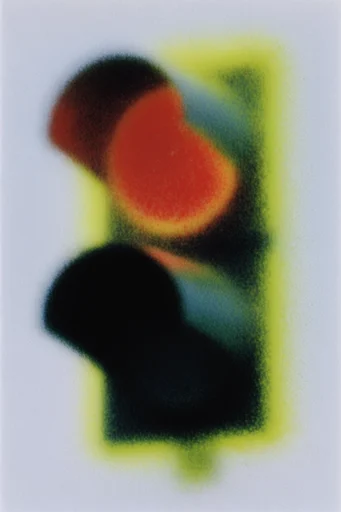 Radioactive Minimalist Blur style reference image — acid green neon aura