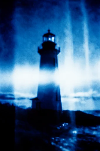 Nocturnal Cobalt Dreamscape style reference image — analog horror texture