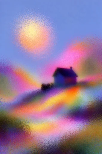 Luminous Glitch Impressionism style AI image example 4