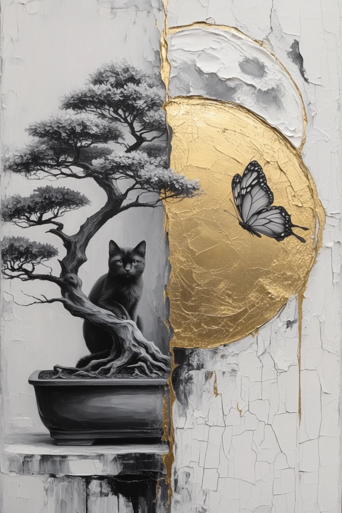 Gilded Fractured Surrealism style AI image example 2
