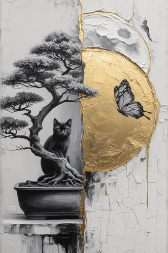 Gilded Fractured Surrealism style AI image example 2