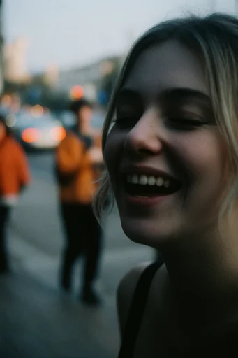 Cinematic Nocturnal Introspection style reference image — introspective candid portrait