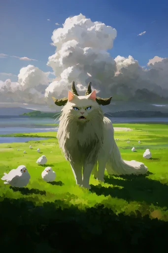 Painterly Anime Surrealism style reference image — high-contrast saturated lighting