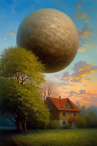 Surrealist Retro Pastoralism style reference image — dreamlike magic realism