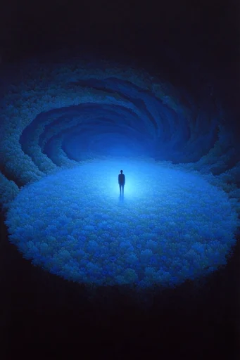 Bioluminescent Abyssal Resonance style reference image — surreal cosmic scale