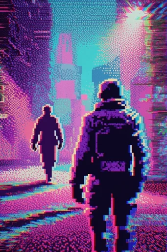 Hyper-Saturated Glitch Nostalgia style reference image — glitch art